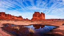 Peter Shinyeda Photography  Court House Tower Reflection Pond, Arches National Park, Utah : Utah, Moab, Arches_NP, Courthouse_Tower