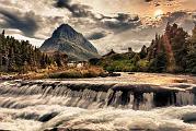 Peter Shinyeda Photography  Swiftcurrent Falls, Galcier National Park, Montana : Montana, Glacier_NP, Swiftcurrent_Falls, Sunset