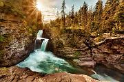 Peter Shinyeda Photography  St. Mary's Falls Sunset, Glacier National Park, Montana : Montana, Glacier_NP, St._Mary’s_Falls, Sunset