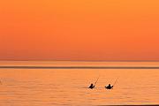 Peter Shinyeda Photography  Two Fisher Men, Sea of Cortez, Mexico : Mexico, Sea_of_Cortez, Sunset